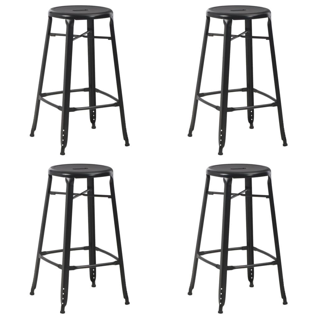 Barstole 4 stk. stål sort