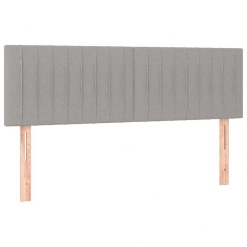 Kontinentalseng med madras 140x190 cm - stof, lysegrå