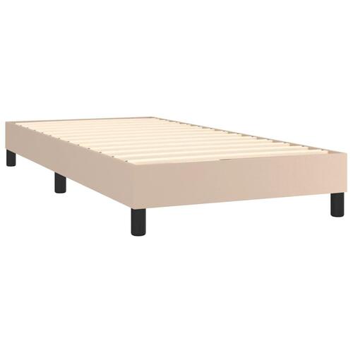 Sengeramme 80x200 cm kunstlæder cappuccinofarvet