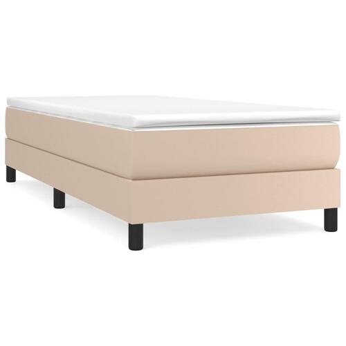 Sengeramme 90x200 cm kunstlæder cappuccinofarvet
