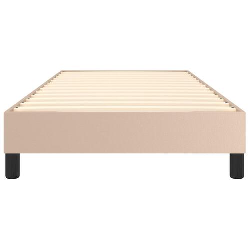 Sengeramme 90x200 cm kunstlæder cappuccinofarvet