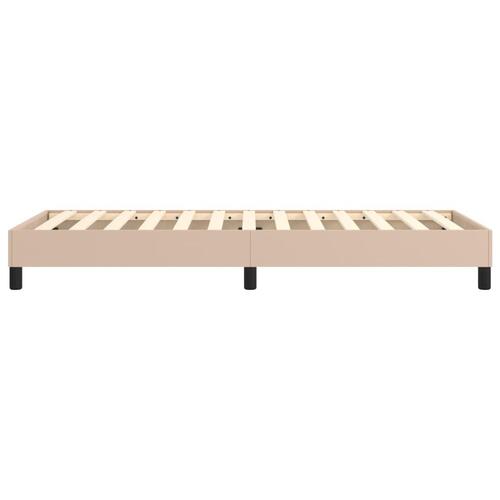 Sengeramme 90x200 cm kunstlæder cappuccinofarvet
