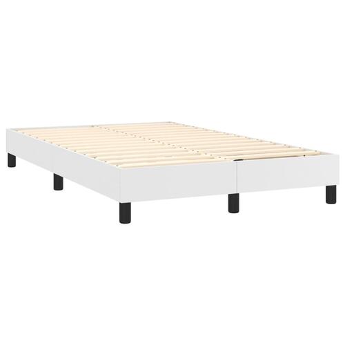 Sengeramme til kontinentalseng 120x200 cm kunstlæder hvid