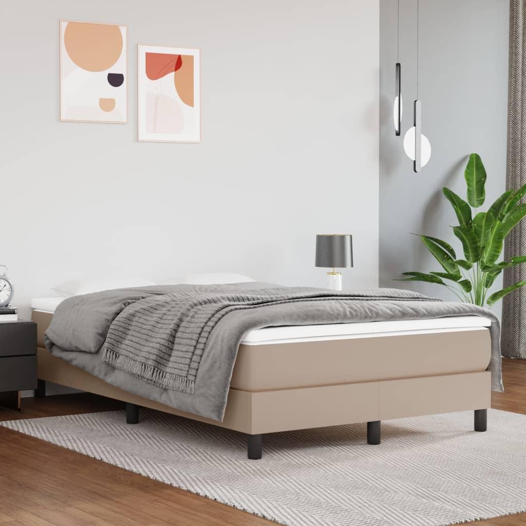 Sengeramme til kontinentalseng 120x200 cm kunstlæder cappuccino