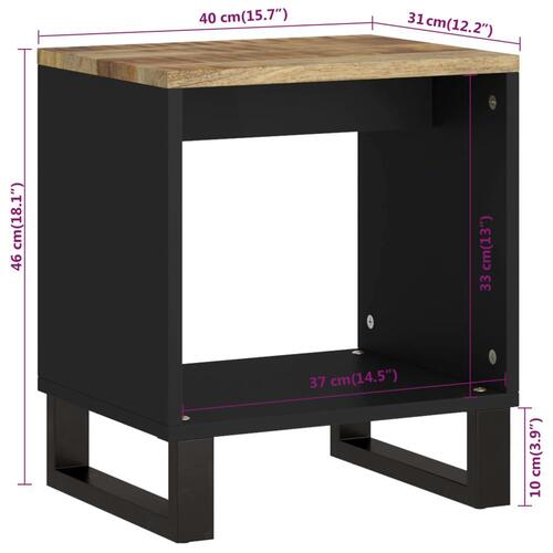Sofabord 40x31x46 cm massivt mangotræ og konstrueret træ