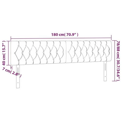 Sengegavl med LED-lys 180x7x78/88 cm velour lyserød