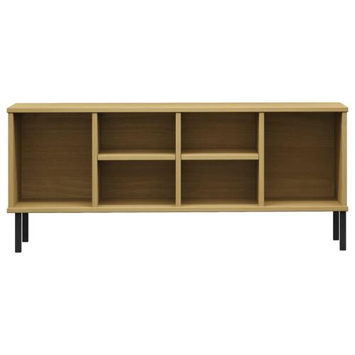 Skoreol med metalben OSLO 106x35x45 cm massivt træ brun