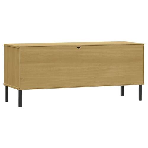 Skoreol med metalben OSLO 106x35x45 cm massivt træ brun