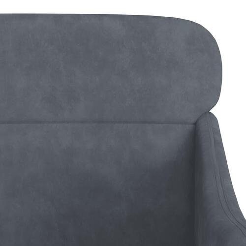 Lænestol 63x76x80 cm velour mørkegrå