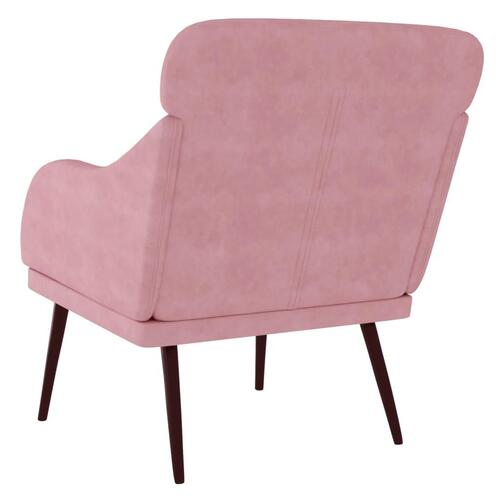 Lænestol 63x76x80 cm velour lyserød