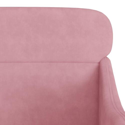 Lænestol 63x76x80 cm velour lyserød