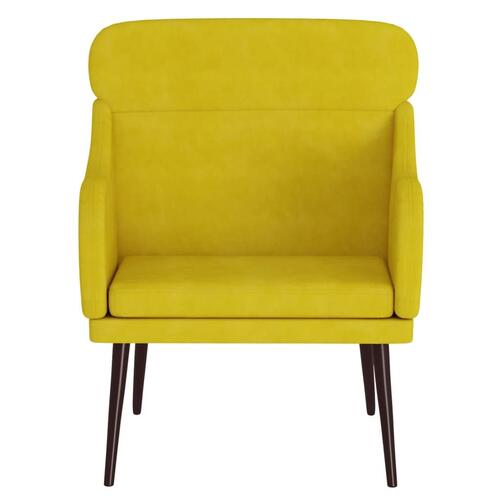 Lænestol 63x76x80 cm velour gul