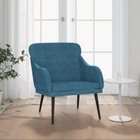 Lænestol 63x76x80 cm velour blå