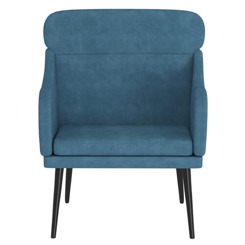 Lænestol 63x76x80 cm velour blå