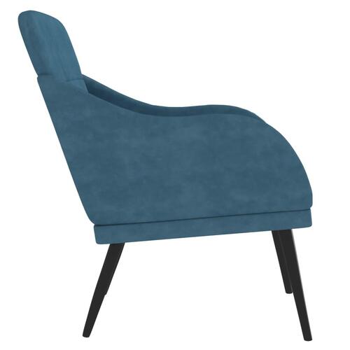Lænestol 63x76x80 cm velour blå