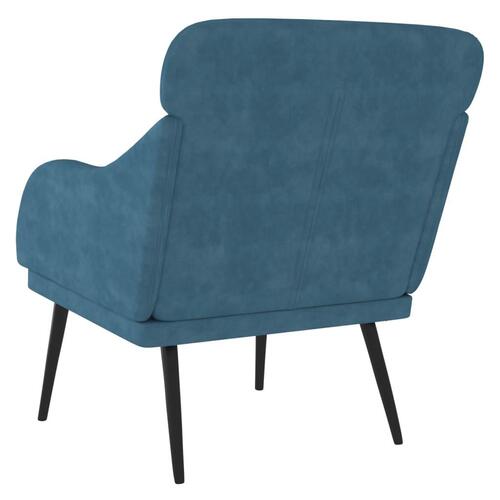 Lænestol 63x76x80 cm velour blå