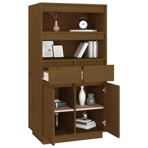 Højskab 60x40x116,5 cm massivt fyrretræ gyldenbrun