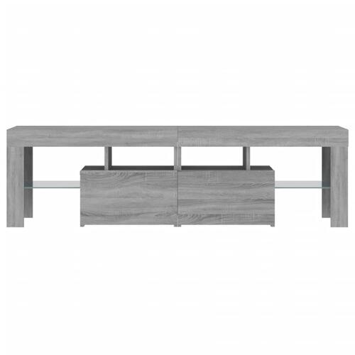 Tv-bord med LED-lys 140x36,5x40 cm grå sonoma-eg
