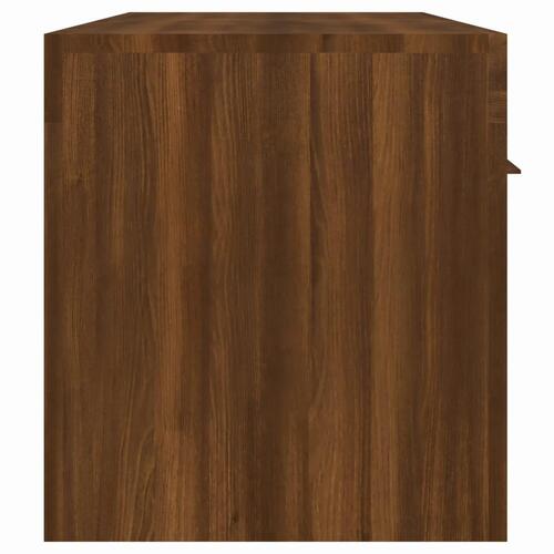 Tv-bord med LED-lys 140x36,5x40 cm brun egetræsfarve