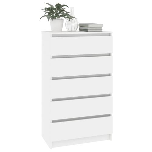Skuffeskab 60x36x103 cm konstrueret træ hvid højglans