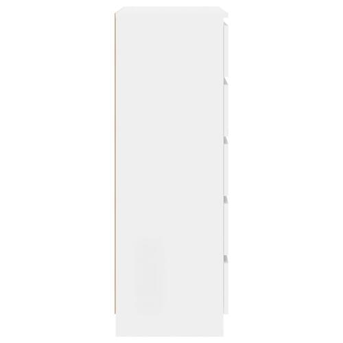 Skuffeskab 60x36x103 cm konstrueret træ hvid højglans