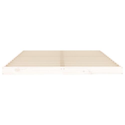 Sengeramme 140x190 cm massivt fyrretræ hvid