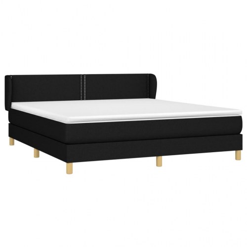 Kontinentalseng med madras 180×200 cm - stof, sort