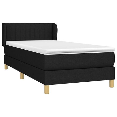 Kontinentalseng med madras 90x200 cm stof sort