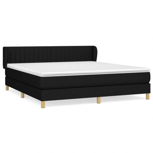 Kontinentalseng med madras 160×200 cm - stof, sort