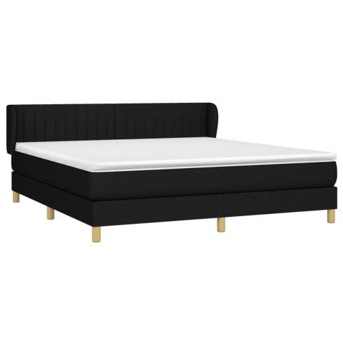 Kontinentalseng med madras 160×200 cm - stof, sort
