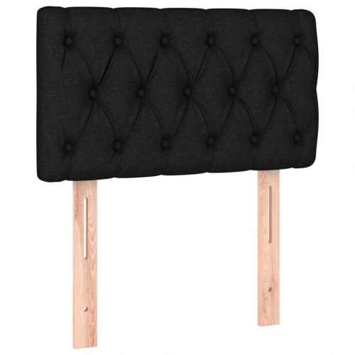 Kontinentalseng med madras 80x200 cm - stof, sort