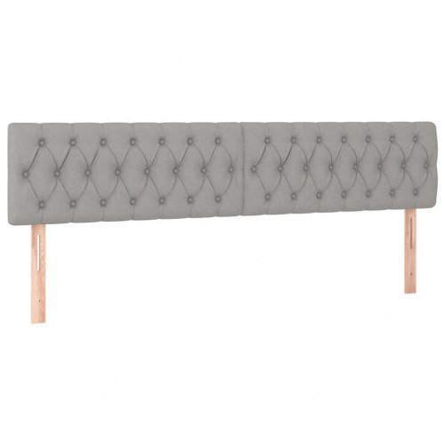 Kontinentalseng 180x200 cm - stof, lysegrå med justerbar sengegavl