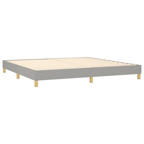 Kontinentalseng med madras 200×200 cm - stof, lysegrå
