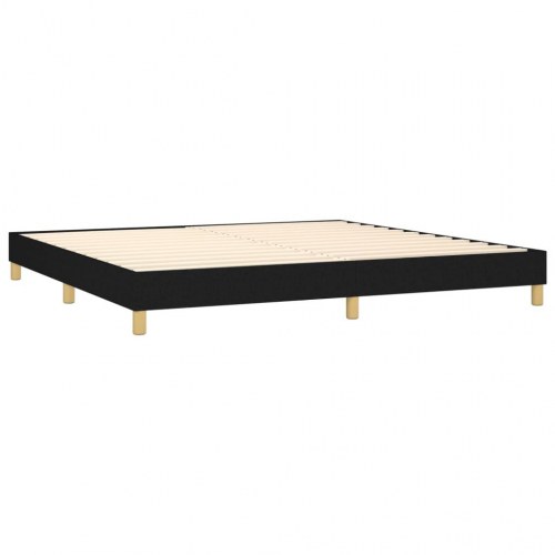 Kontinentalseng med madras 200×200 cm - stof, sort