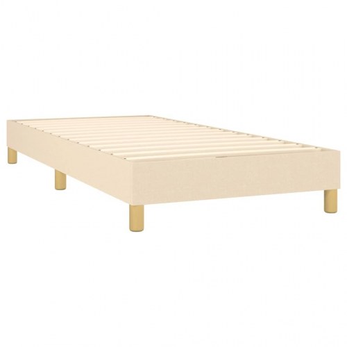 Kontinentalseng med madras 90×190 cm - stof, cremefarvet