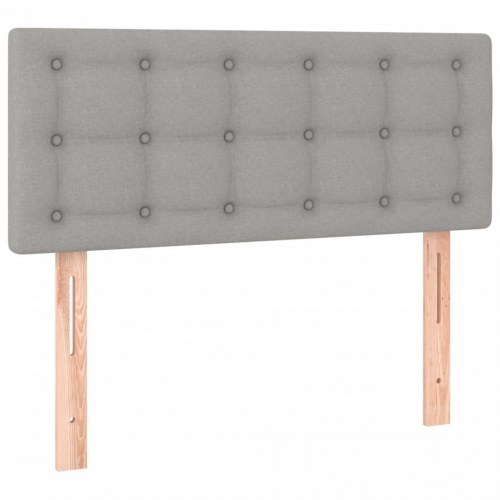 Kontinentalseng med madras 90×200 cm - stof, lysegrå