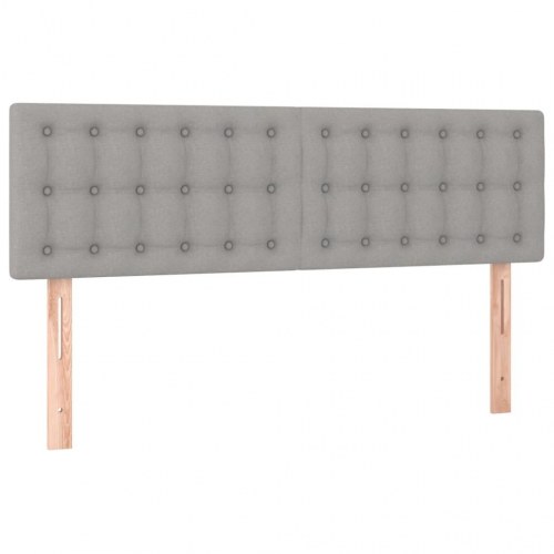 Kontinentalseng med madras 140x190 cm - stof, lysegrå
