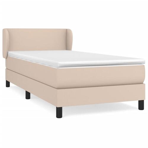 Kontinentalseng 80x200 cm kunstlæder cappuccinofarvet
