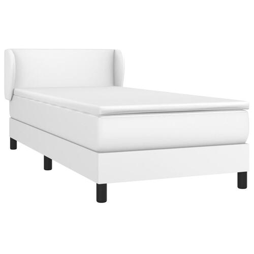 Kontinentalseng med madras 90x200 cm kunstlæder hvid