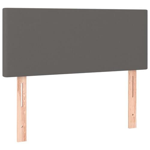 Kontinentalseng med madras 90x200 cm kunstlæder grå