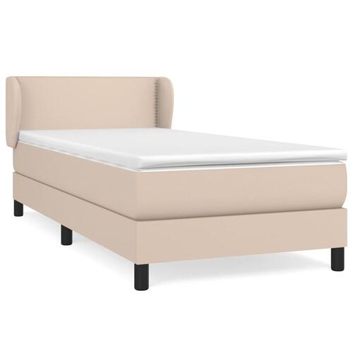Kontinentalseng 80x200 cm kunstlæder cappuccinofarvet