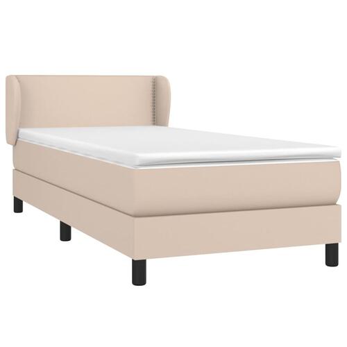 Kontinentalseng 80x200 cm kunstlæder cappuccinofarvet