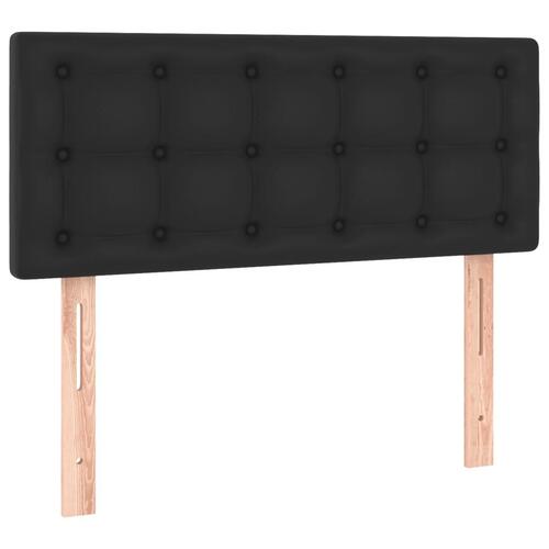 Kontinentalseng med madras 90x200 cm kunstlæder sort