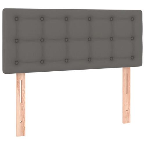 Kontinentalseng med madras 90x200 cm kunstlæder grå