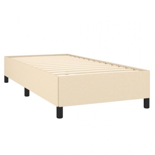 Kontinentalseng 80x200 cm med madras - stof, cremefarvet