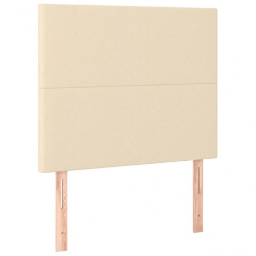 Kontinentalseng 80x200 cm med madras - stof, cremefarvet