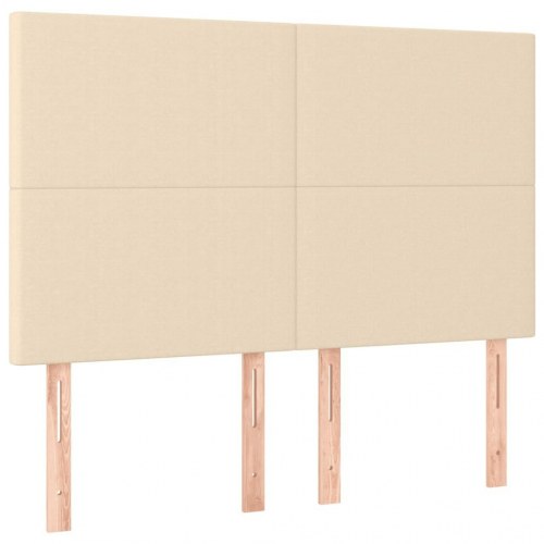 Kontinentalseng med madras 140x190 cm - stof, cremefarvet
