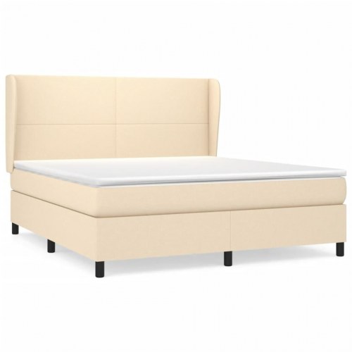 Kontinentalseng med madras 180x200 cm - stof, cremefarvet