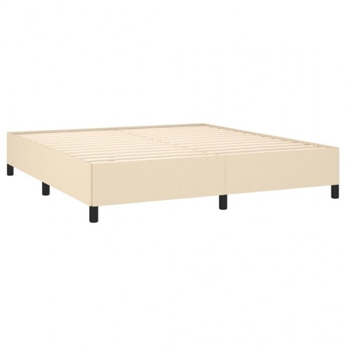 Kontinentalseng med madras 180x200 cm - stof, cremefarvet