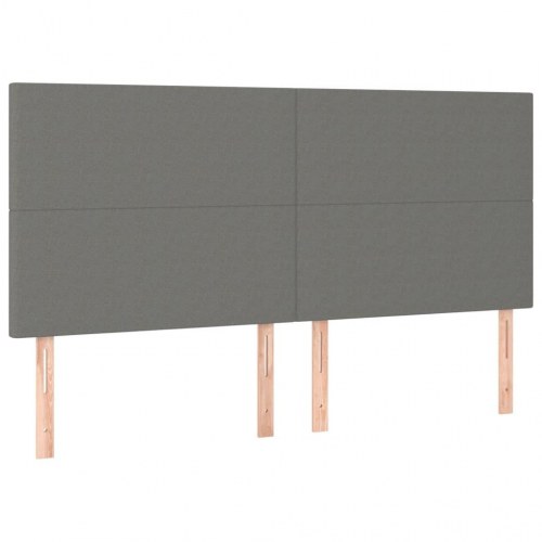 Kontinentalseng med madras 200x200 cm - stof, mørkegrå